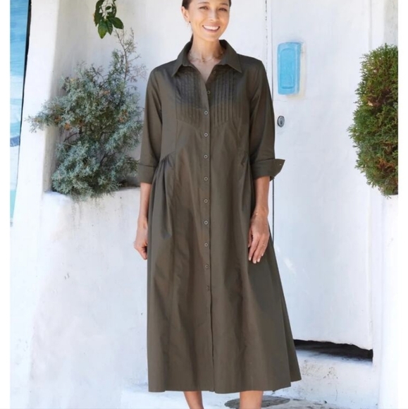 Maye Susie Shirtdress Blue Pintuck - Picture 11 of 15